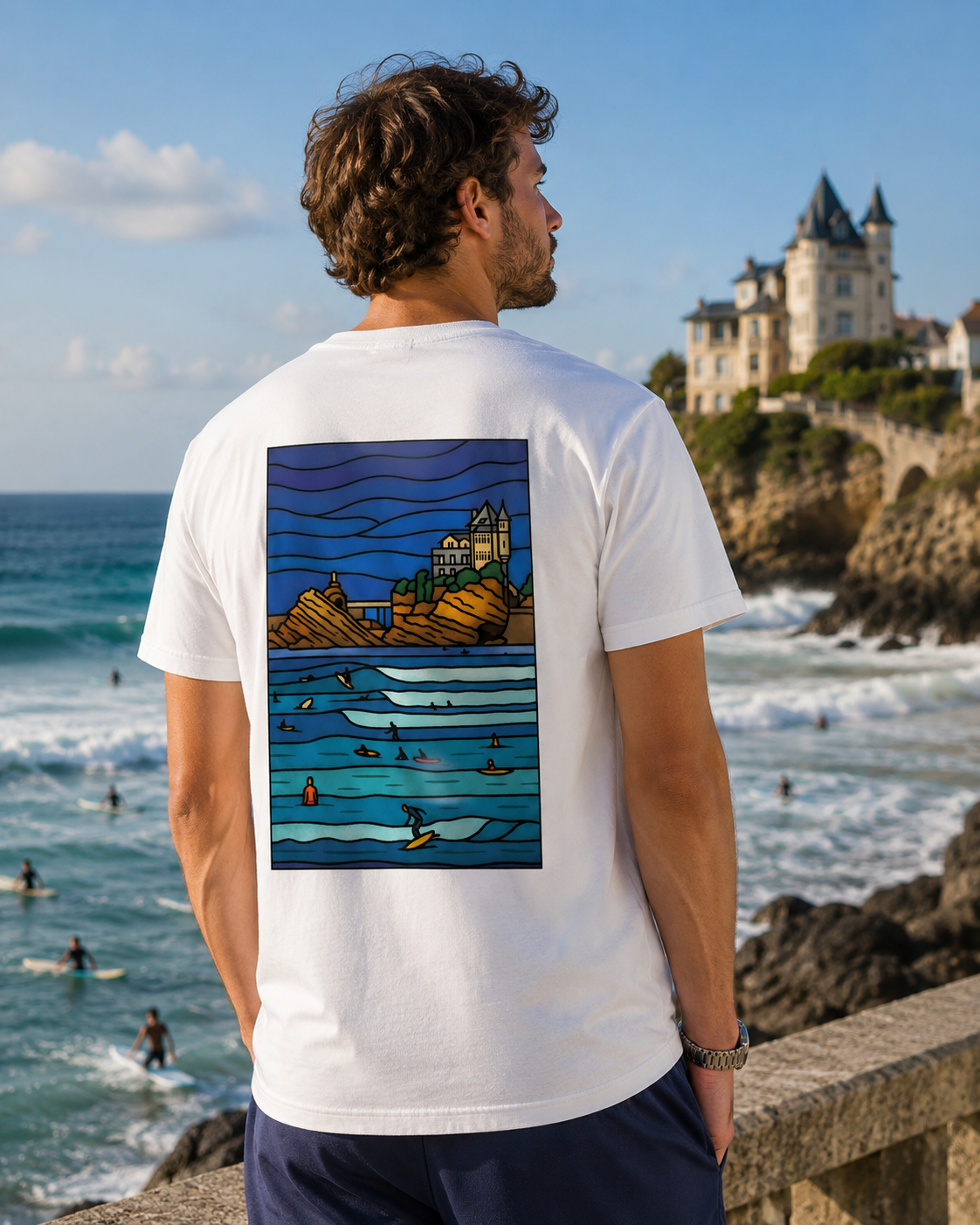 T-shirt Biarritz Côte des Basques – Vitrail Moderne