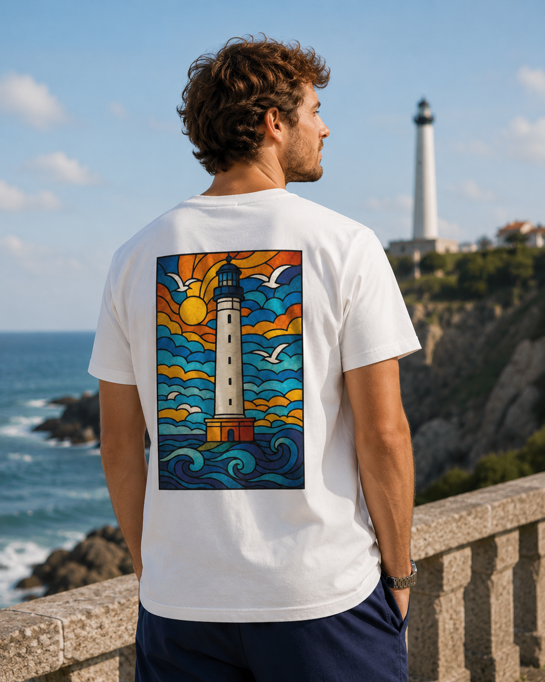 T-shirt Biarritz Le Phare – Vitrail Moderne