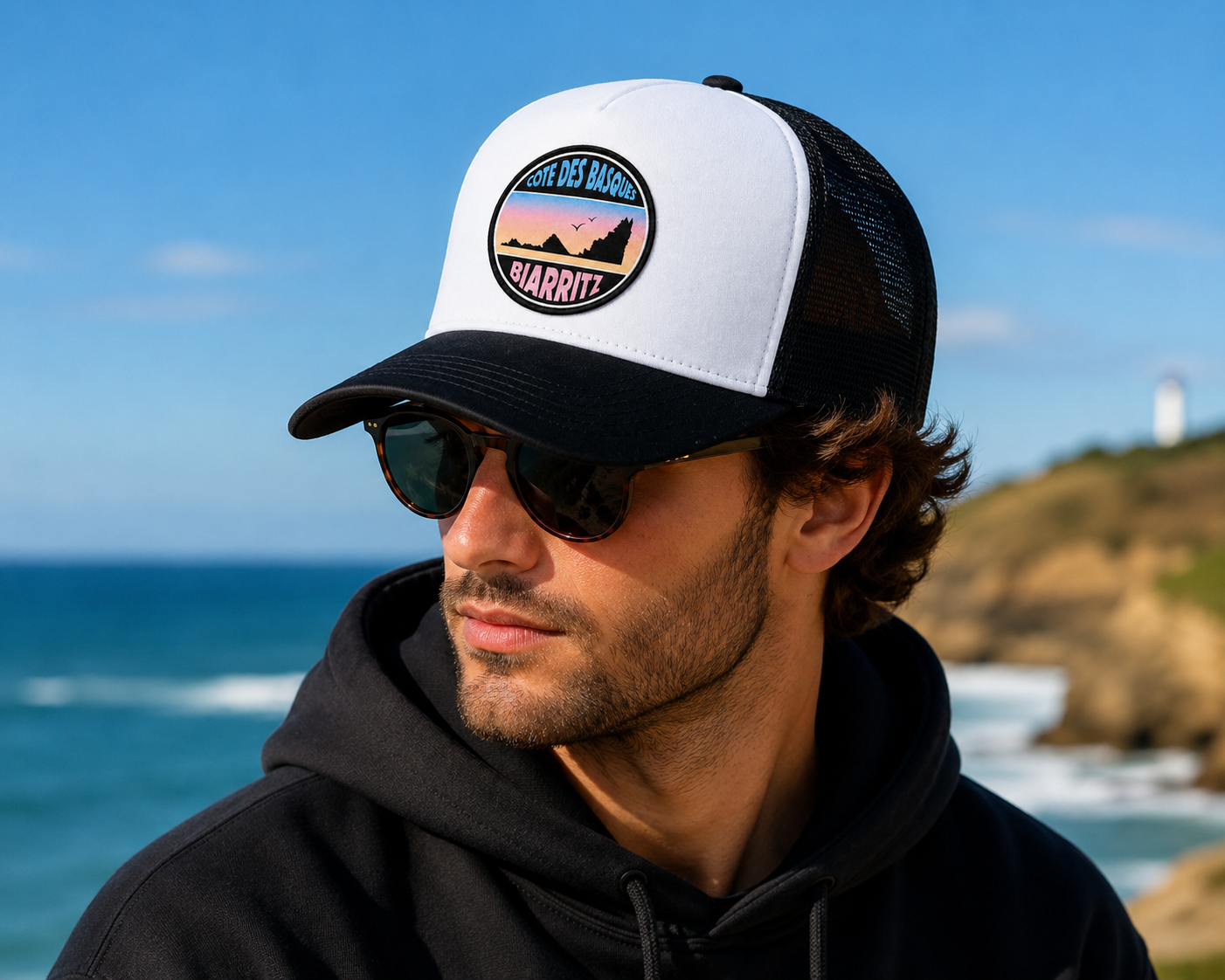 Casquette Trucker – Côte des Basques Biarritz Pastel