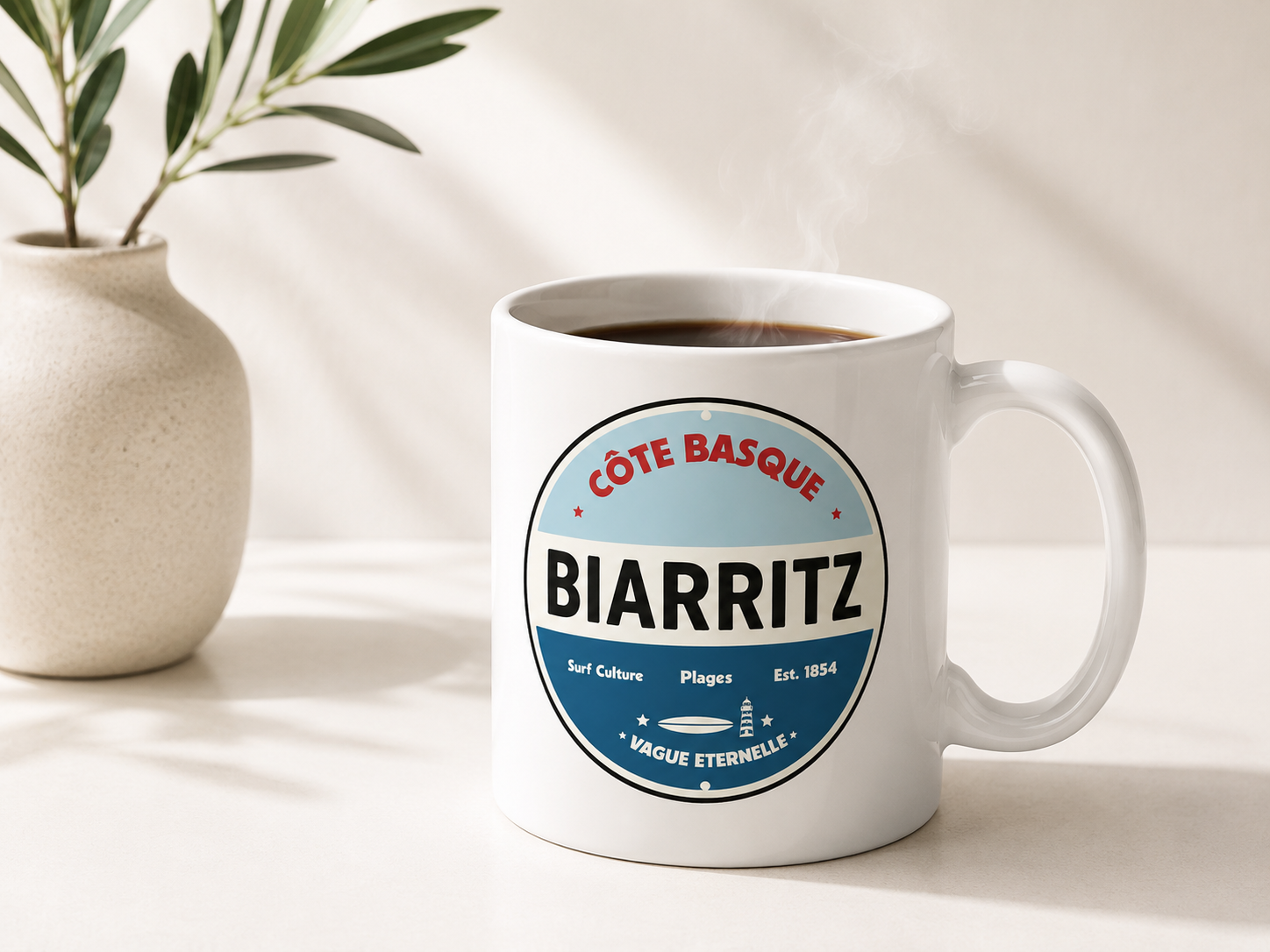 Mug panneau émaillé Biarritz | Collection Panneaux