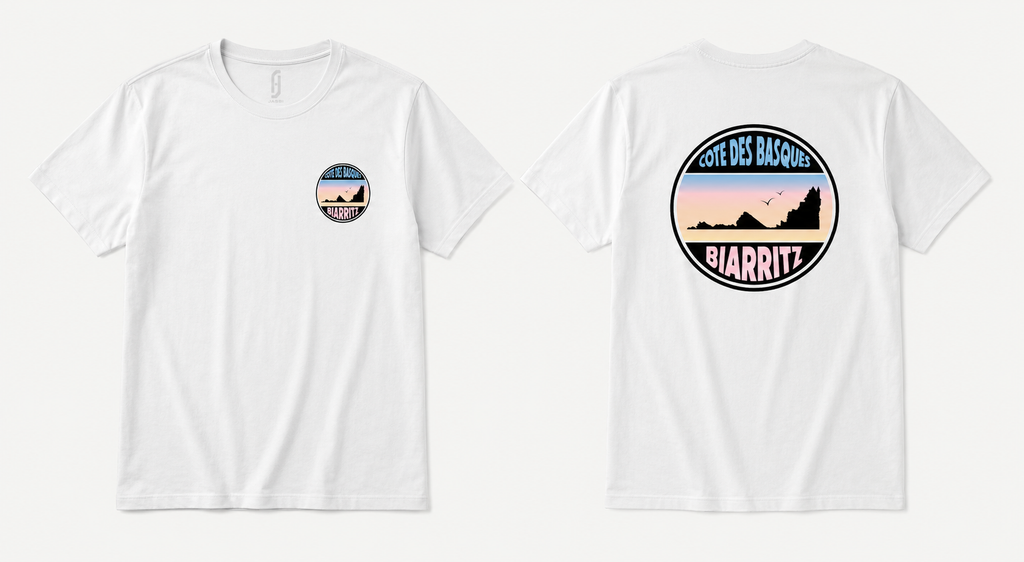 T-shirt Côte des Basques – Biarritz | Collection Panneaux Pastels