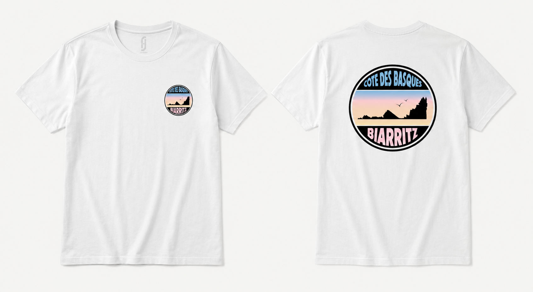 T-shirt Côte des Basques – Biarritz | Collection Panneaux Pastels