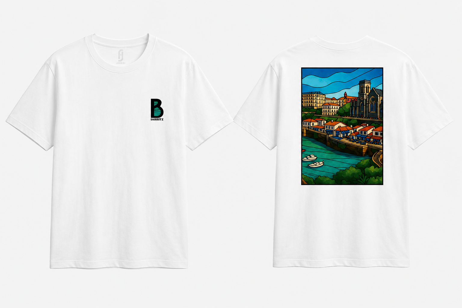 T-shirt Biarritz Port des Pêcheurs – Vitrail Moderne