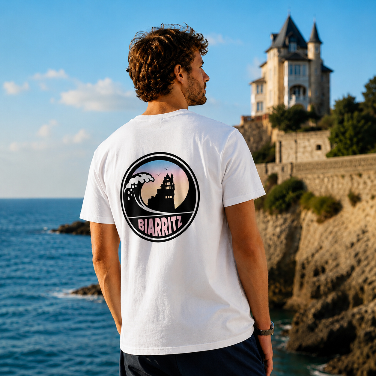 T-shirt Villa Belza – Biarritz | Collection Panneaux Pastels