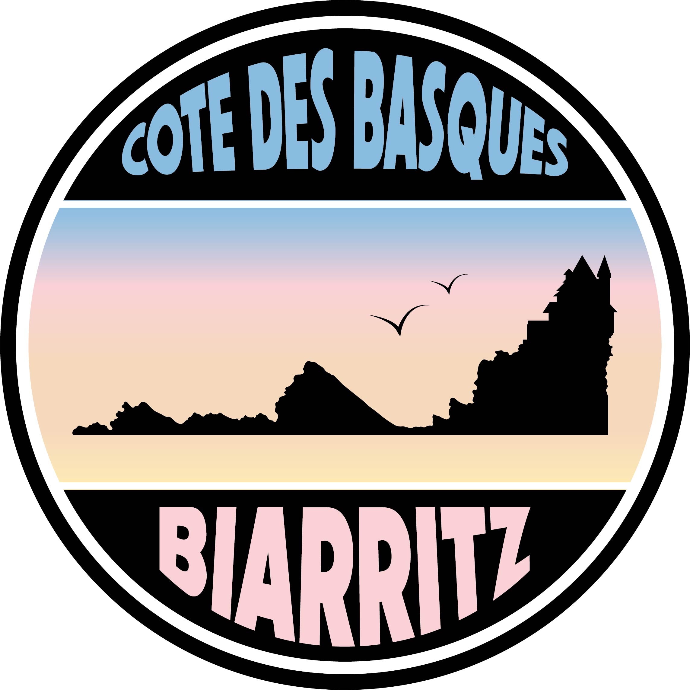 T-shirt Côte des Basques – Biarritz | Collection Panneaux Pastels