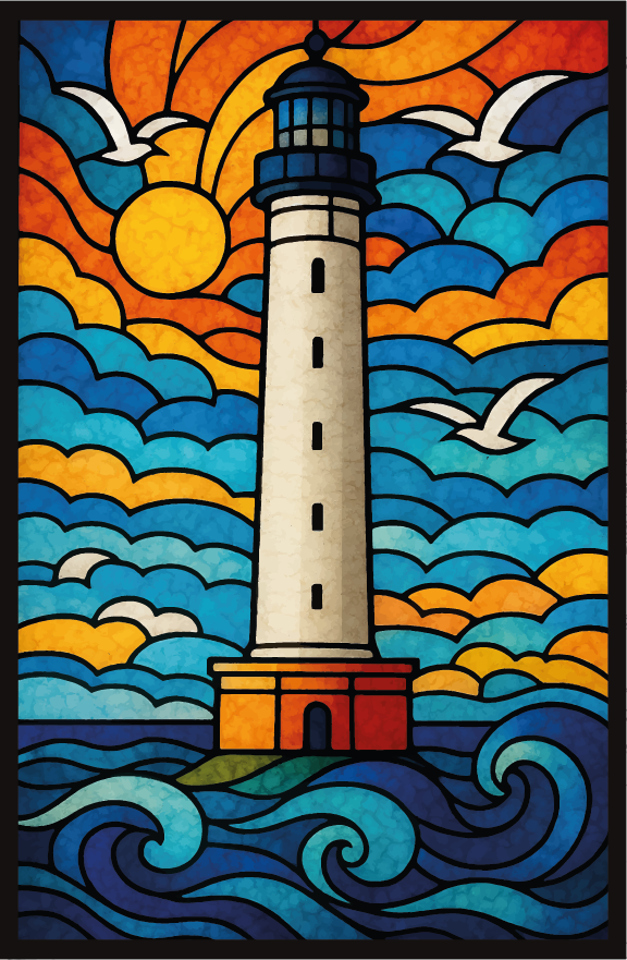 T-shirt Biarritz Le Phare – Vitrail Moderne
